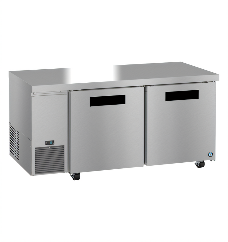 Product image #1 for Hoshizaki Steelheart 67-Inch Two-Section Undercounter Reach-In Refrigerator with Side-Mounted Self-Contained Refrigeration