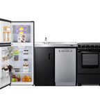 Thumbnail image #1 for Summit Commercial Summit Appliance ACK80HT 80-Inch All-in-One Kitchenette with 10.1 Cu. Ft. Refrigerator-Freezer, Dishwasher, Electric Range & Sink