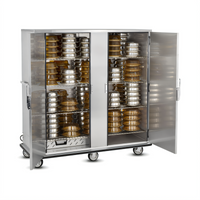 FWE P-Series Electric Humi-Temp Mobile Heated Banquet Transport & Serve Cabinet, 200 Covered Plate Capacity, Double Doors, Stainless Steel