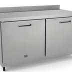 Thumbnail image #1 for Kelvinator Commercial KCHUCWT60R Two-Section Worktop Refrigerator, 15.5 Cu. Ft., 61 in., Solid Doors, Stainless Steel Backsplash