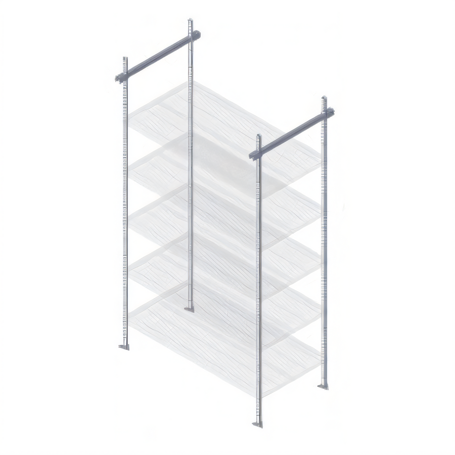 Product image #1 for Quantum 24-Inch Overhead Track Shelving Intermediate Kit with 86-Inch Posts, Green Epoxy Antimicrobial Finish