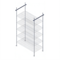 Quantum 24-Inch Overhead Track Shelving Intermediate Kit with 86-Inch Posts, Green Epoxy Antimicrobial Finish