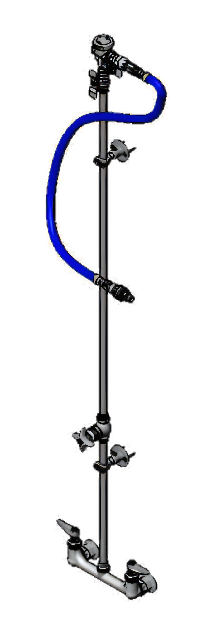 Product image #1 for T&S Brass B-1433-LR Wall-Mount Hose Reel Supply System with 8" Mixing Faucet, Vacuum Breaker, and 36" Hose Connector