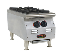 RedHots Chef's Line 12-Inch Flat Top Countertop Gas Hot Plate, 2 Burners, Natural Gas