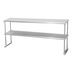 Thumbnail image #1 for Double Table-Mounted Stainless Steel Overshelf, 48W x 12D with Adjustable Undershelf