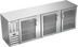 Thumbnail image #1 for Beverage-Air Three-Section Shallow-Depth Glass-Door Back Bar Refrigerator, 94 Inch, Stainless Steel Top & Exterior