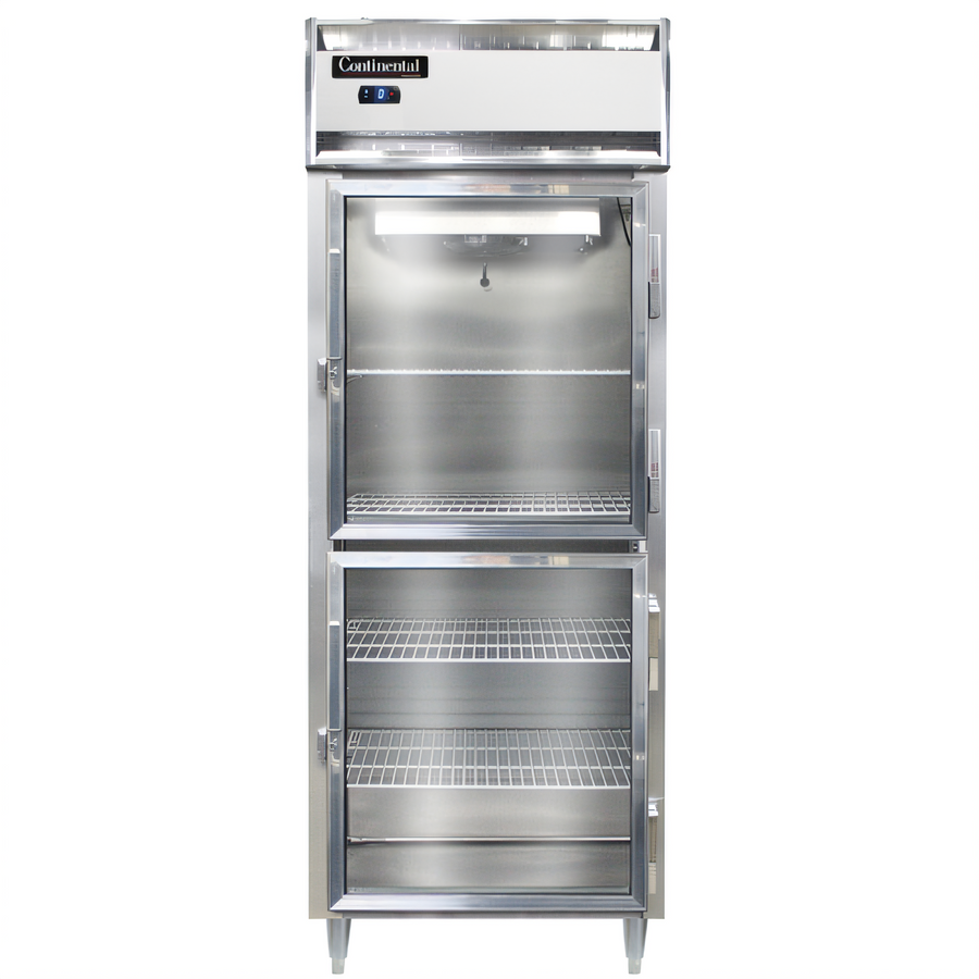 Product image #1 for Continental Refrigerator D1FESNGDHD Designer Line One-Section Extra-Wide Shallow Depth Reach-In Display Freezer with Half-Height Glass Doors