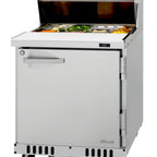 Thumbnail image #1 for Turbo Air PRO PST-28-FB-N(-L) 27.5-Inch Front-Breathing One-Section Sandwich/Salad Prep Table, 8-Pan Top, Solid Locking Door