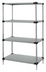 Thumbnail image #1 for Quantum 4-Shelf Solid Stainless Steel Stationary Shelving Starter Kit, 24 x 18 x 54 Inches