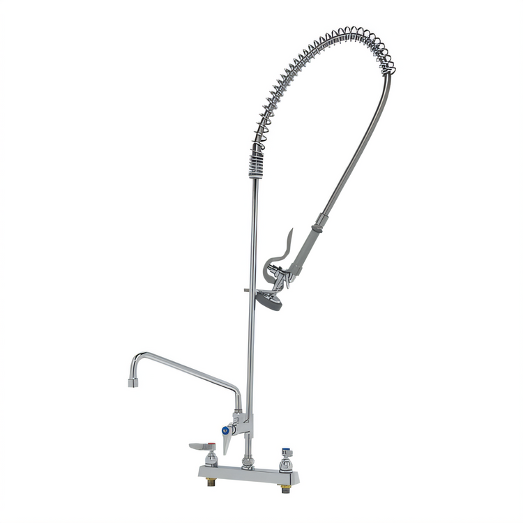 Product image #1 for T&S Brass EasyInstall Workboard Deck-Mount Pre-Rinse Add-On Faucet with 12-Inch Swing Nozzle and 8-Inch Adjustable Centers