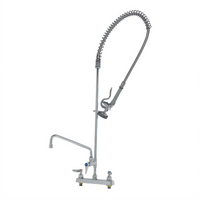 T&S Brass EasyInstall Workboard Deck-Mount Pre-Rinse Add-On Faucet with 12-Inch Swing Nozzle and 8-Inch Adjustable Centers
