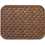 Thumbnail image #1 for Cambro Camtray® 1014301 Rectangular Fiberglass Cafeteria Tray, 10-5/8 x 13-3/4 in, Dark Basketweave Case of 12