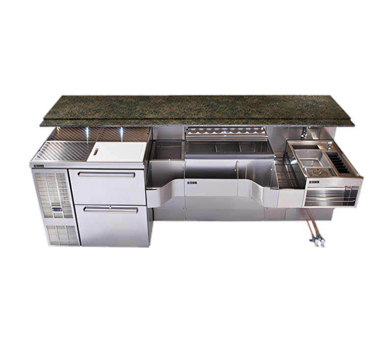 Product image #1 for Perlick Tobin Ellis Signature 68-Inch Pre-Configured Cocktail Station with Ice Vault