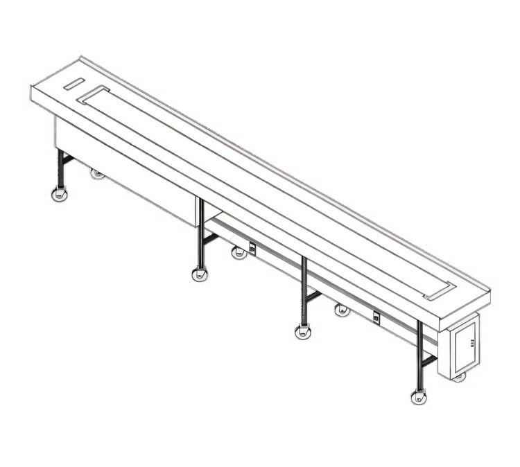 Product image #1 for Dinex DXIESFB12 12 ft. Variable Speed Fabric Belt Tray Make-Up Conveyor