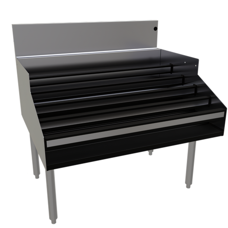 Product image #1 for Glastender 36-Inch Free-Standing Stainless Steel 5-Step Underbar Liquor Display
