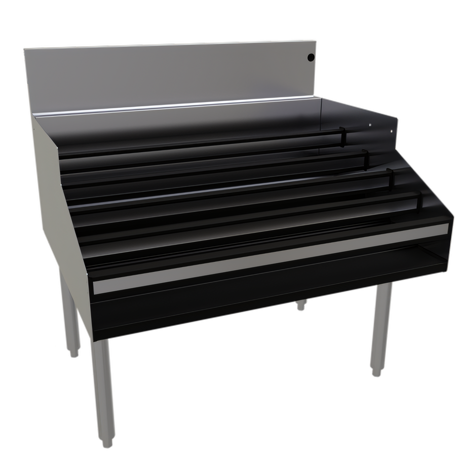 Product image #1 for Glastender 36-Inch Free-Standing Stainless Steel 5-Step Underbar Liquor Display