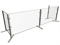 Hatco Flav-R-Shield Portable 2-Bay Tempered Glass Sneeze Guard, 84 x 18 x 27.5 Inches