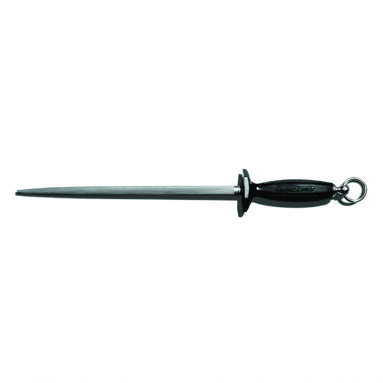 Product image #1 for Traditional 14-Inch Magnetized Butcher Steel Honing Steel with Black Polypropylene Handle