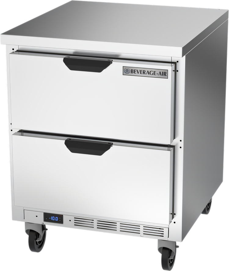 Product image #1 for Beverage-Air 27-Inch 1-Section Worktop Freezer with 2 Drawers and Flat Top, 6.13 Cu. Ft.