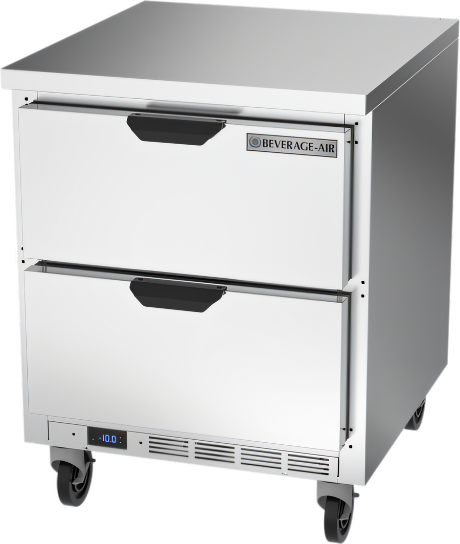 Product image #1 for Beverage-Air 27-Inch 1-Section Worktop Freezer with 2 Drawers and Flat Top, 6.13 Cu. Ft.