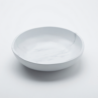 American Metalcraft White Marble Melamine Serving Bowl, 137 oz., 12 3/4-Inch Diameter