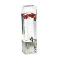 Cal-Mil Squared 1.5 Gallon Beverage Dispenser with Ice Chamber and Drip Tray