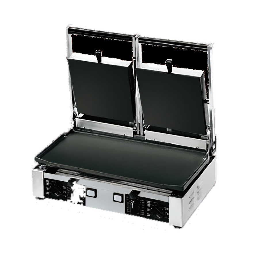 Product image #1 for Univex PPRESS2F Double Countertop Electric Flat Panini Press with Smooth Cast Iron Plates