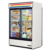 True GDM-47RL-HC-LD Two-Section Pass-Thru Glass Door Merchandiser Refrigerator