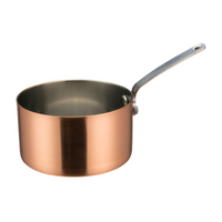 Winco 10 oz Copper-Plated Round Mini Sauce Pan