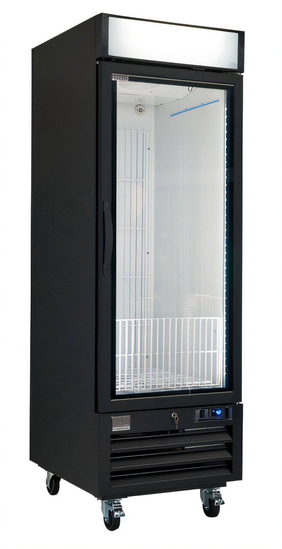 Product image #1 for Kelvinator Commercial Full-Height Glass Door Ice Cube Merchandiser Reach-In Freezer, 23 Cu. Ft.