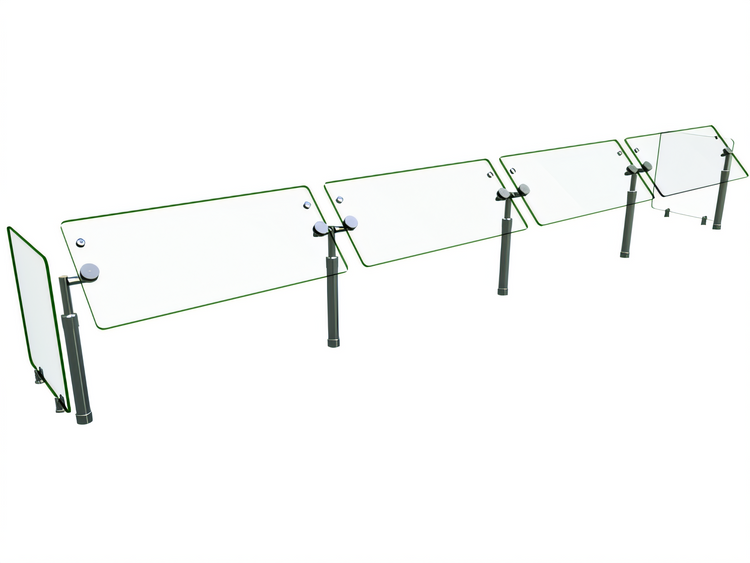 Product image #1 for Hatco Flav-R-Shield Adjustable Self-Service 4-Bay Sneeze Guard, 132-Inch W x 18-Inch D x 23-Inch H