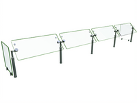 Hatco Flav-R-Shield Adjustable Self-Service 4-Bay Sneeze Guard, 132-Inch W x 18-Inch D x 23-Inch H