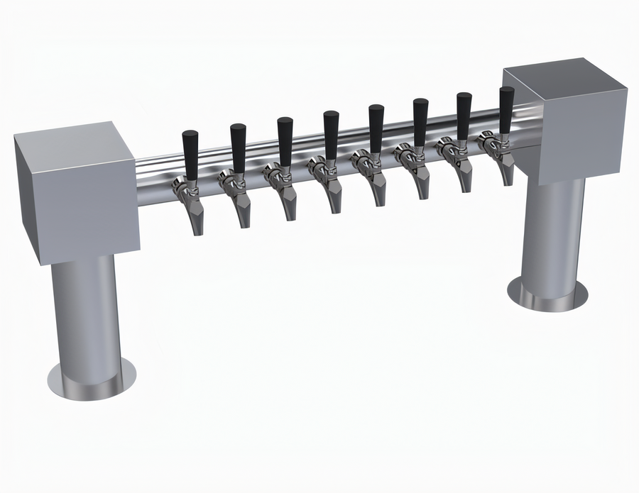 Product image #1 for Krowne Hammer Head 8-Faucet Glycol-Cooled Beer Tower, 40-Inch Countertop Mount, Brushed Stainless Steel