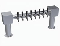 Krowne Hammer Head 8-Faucet Glycol-Cooled Beer Tower, 40-Inch Countertop Mount, Brushed Stainless Steel