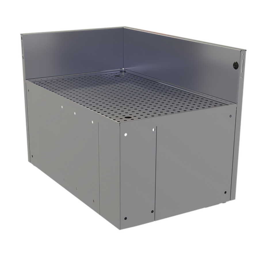 Product image #1 for Glastender Underbar Inside Rectangle Corner Drainboard with Backsplash, 90° Angle, Stainless Steel