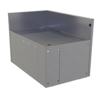 Glastender Underbar Inside Rectangle Corner Drainboard with Backsplash, 90° Angle, Stainless Steel