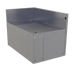 Thumbnail image #1 for Glastender Underbar Inside Rectangle Corner Drainboard with Backsplash, 90° Angle, Stainless Steel