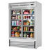 Thumbnail image #1 for Everest Refrigeration Two-Section Reach-In Glass Door Merchandiser Refrigerator with Sliding Doors, 48 Cu. Ft., Stainless Steel