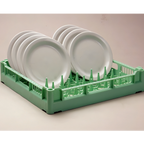 Thumbnail image #1 for Eurodib USA Lamber CC00024 Dishwasher Plate Rack, 19-3/4" x 19-3/4" x 4"H, Holds 12-18 Plates, Pegged Plastic, Green