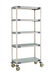 Thumbnail image #1 for MetroMax i 5-Tier Mobile Polymer Shelving Unit with Open Grid Shelves and Solid Bottom Shelf, 36W x 18D x 80H