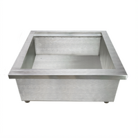 Tablecraft Portable Insulated Double Ice Well, Fits 2 Full-Size Pans, Black Brushed Finish, Without Lid