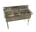 Thumbnail image #1 for Klinger's Trading Heavy Duty 3-Compartment Stainless Steel Sink Without Drainboards, 53 Inch