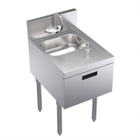 Krowne Royal Series 18-Inch Freestanding Underbar Hand Sink Unit with Electronic Faucet and Soap/Towel Dispensers