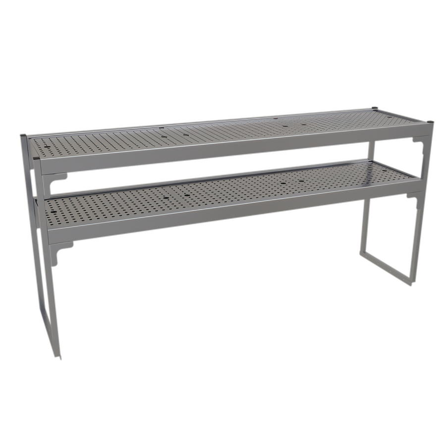 Product image #1 for Glastender Double Stainless Steel Draining Overshelf, 60 x 15 x 27 Inches, for Pass-Thru Cocktail Stations
