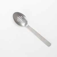 American Metalcraft 10-Inch Slotted Hammered Serving Spoon, 18/0 Stainless Steel, Vintage Finish
