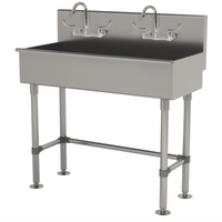 Advance Tabco 48-Inch ADA-Compliant Multiwash Freestanding Hand Wash Sink with 2 Faucets