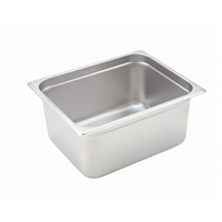 Winco SPJH-206 Half-Size 6-Inch Deep Solid Steam Table Pan, 22 Gauge 18/8 Stainless Steel