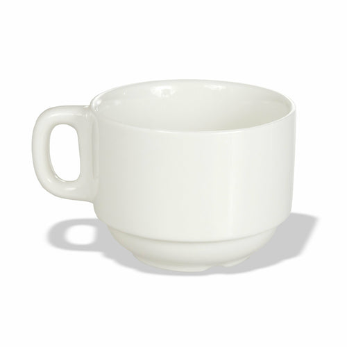 Product image #1 for Crestware Semplice 8.5 oz Stackable Fully Vitrified Ceramic Coffee Mug, Pearl White