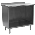 Thumbnail image #1 for Eagle Group Spec-Master UOB2448SE Open-Front Stainless Steel Work Table with Cabinet Base, 48W x 24D, 14-Gauge Top, 1-1/2-Inch Rear Up-Turn