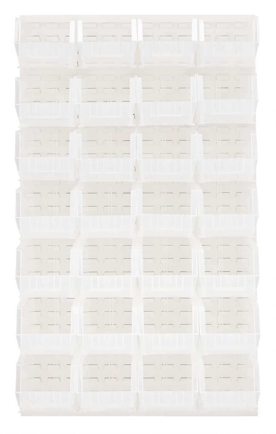 Product image #1 for Quantum Wall-Mounted Louvered Panel Starter Unit with 28 Clear Bins, 36 x 15 x 61 Inches